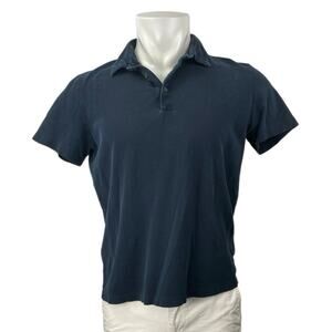 Theory Bron B Air Pique Mens Blue Short Sleeve Collared Golf Polo Shirt Top Sz M